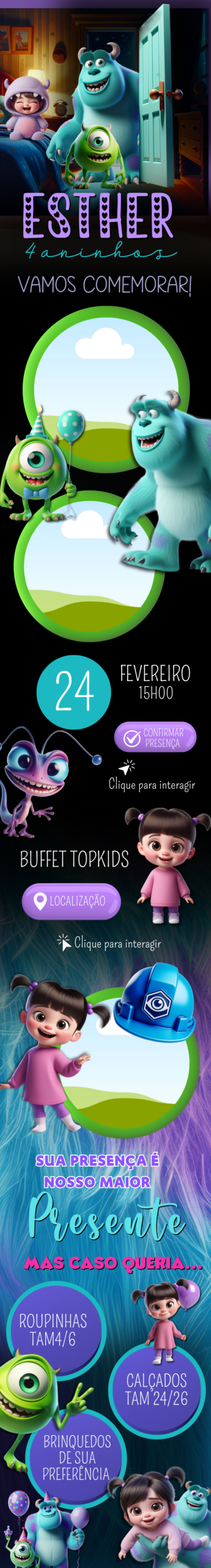 Convite infinito Monstros S.A.